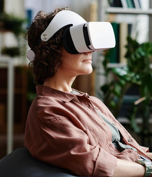 Someone with VR glasses