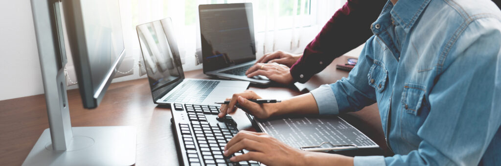 People working on laptops